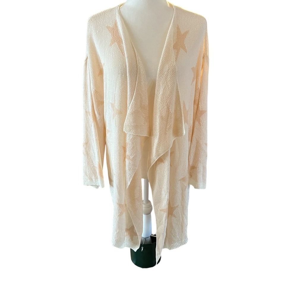 POL Star Open Knit Cardigan Cream Size Medium - Picture 4 of 7